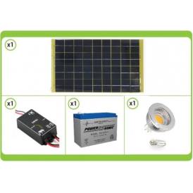 KIT Solare Fotovoltaico da 10W 12V completo di regolatore, caricatore USB e batteria da 4A