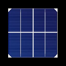 Celula solar Mono 2.5"x2.5"  ( 62.5x62.5 mm )  A-Grade 1BB (Bus bar)