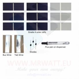 KIT 4W 12 celle solari 1x3 (25X76 mm ) A-grade