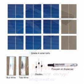 KIT 36W celle solari 3"x3"  (78X78mm) A-grade