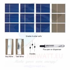KIT 25W 36 celle solari 2"x3"  (52x78mm) A-grade