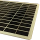 Modulo fotovoltaico custom in vetro no cornice 36 celle solari sfondo bianco da 210X210mm 18V 6W di potenza bordi arrotondati