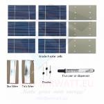 KIT 140W 72 celle solari 3"x6"  (80x150mm) A-grade