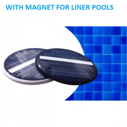Lampada led energia solare con magnete per piscine Liner con pareti in acciaio zincato installazione rapida risparmio assicurato