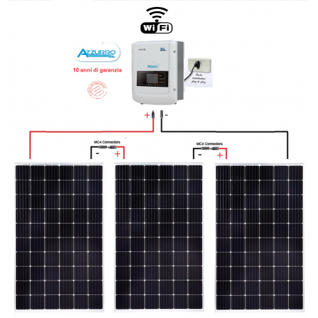 Kit fotovoltaico 1100W Plug and Play CE-021 per autoconsumo per appartamento Inverter ZCS1100TL