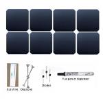 KIT fotovoltaico 150Wp da 40 celle solari Sunpower 5"x5" (125x125mm) Mono flessibili Bin Me1 ultra peak performance e accessori
