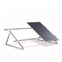 Struttura di sostegno a 45 gradi per due moduli fotovoltaici su tetto piano o lastrico solare