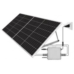 Kit fotovoltaico 800W Plug and Play normativa CEI 021 per autoconsumo da appartamento composto da due moduli FV e Inverter Deye