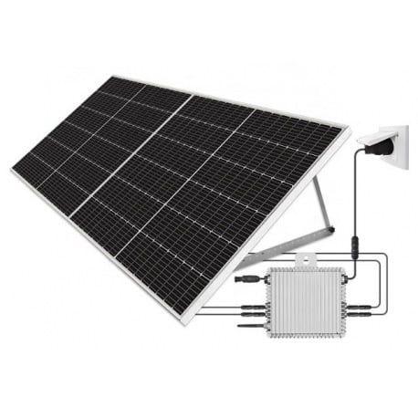 Kit fotovoltaico 800W Plug and Play normativa CEI 021 per autoconsumo da appartamento composto da due moduli FV e Inverter Solax
