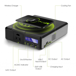 Stazione di ricarica compatta ALLPowers modello S200 con batteria agli ioni di litio da 41600mAh e inverter onda pura da 200W