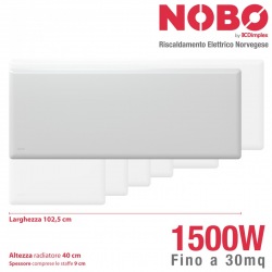Radiatore elettrico norvegese NOBO 1500W per ambienti fino a 30 mq (include termostato NCU-2Te)
