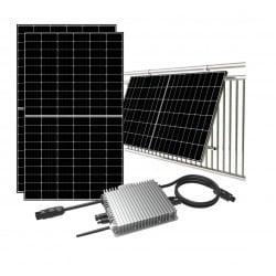 800W Plug and Play photovoltaic kit CEI 021 regulation for balconies consisting of two PV modules and microinverter
