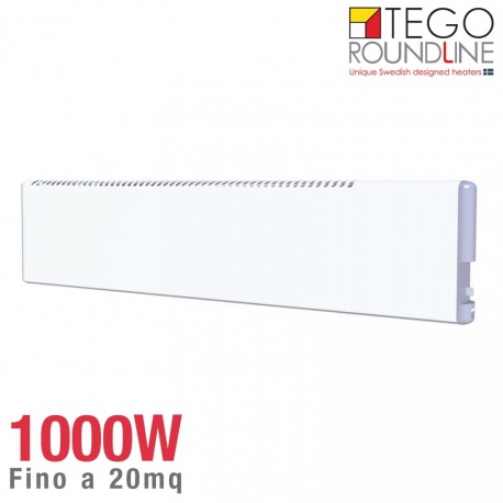 Radiatore elettrico Svedese TEGO 1000W basso consumo  h. 20cm  scalda fino a 20 mq