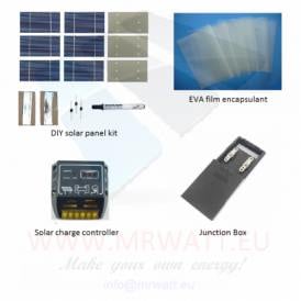 KIT 70W 36 celle solari 3"x6"  (80x150mm) A-grade con + EVA + JB + CMP12