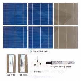 KIT 1000W 250 celle solari 6"x6" (156x156mm) A-grade