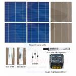 KIT 150W 36 cellules solaires 6"x6" (156x156mm) A-grade avec régulateur de charge CMP12