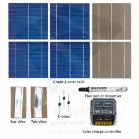 KIT 150W 36 celle solari 6"x6" (156x156mm) A-grade con regolatore di carica CMP12