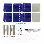 KIT 100W 36 celle solari 5"x5" (125x125mm) Monocristalline A-grade