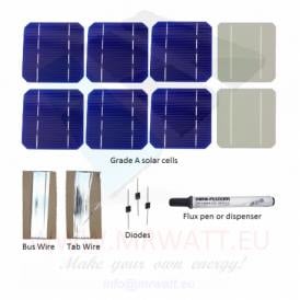 KIT 100W 36 celle solari 5"x5" (125x125mm) Monocristalline A-grade